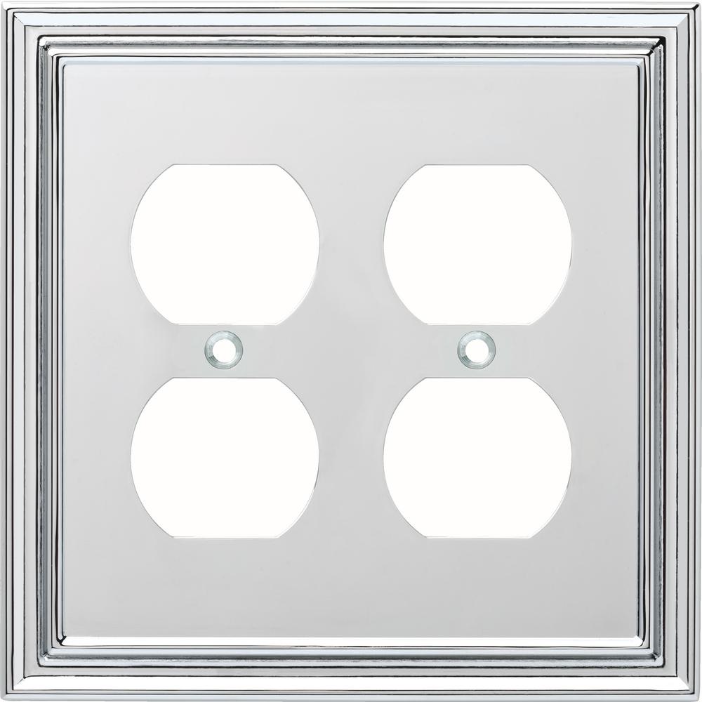 Liberty Silverton Decorative Double Duplex Outlet Cover, Polished