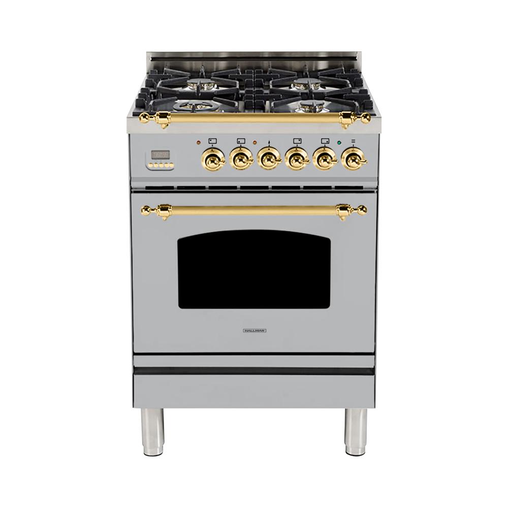Hallman 24 In 2 4 Cu Ft Single Oven Italian Gas Range With True Single Oven Italian Gas Range With True