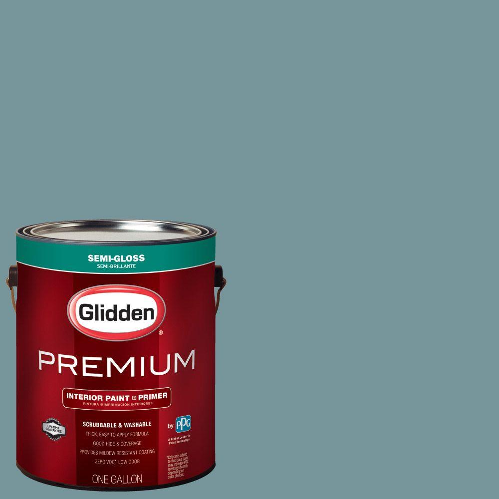 Glidden Premium 1 Gal Hdgb37d Old Nantucket Teal Semi Gloss Hdgb37d Old Nantucket Teal Semi Gloss Interior Paint With