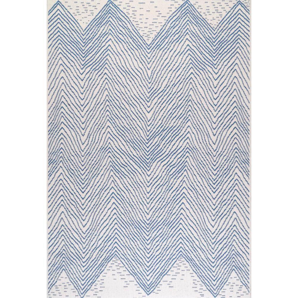 nuLOOM Wavy Chevron Outdoor Blue 5 ft. x 8 ft. Area RugOWDN22A53076