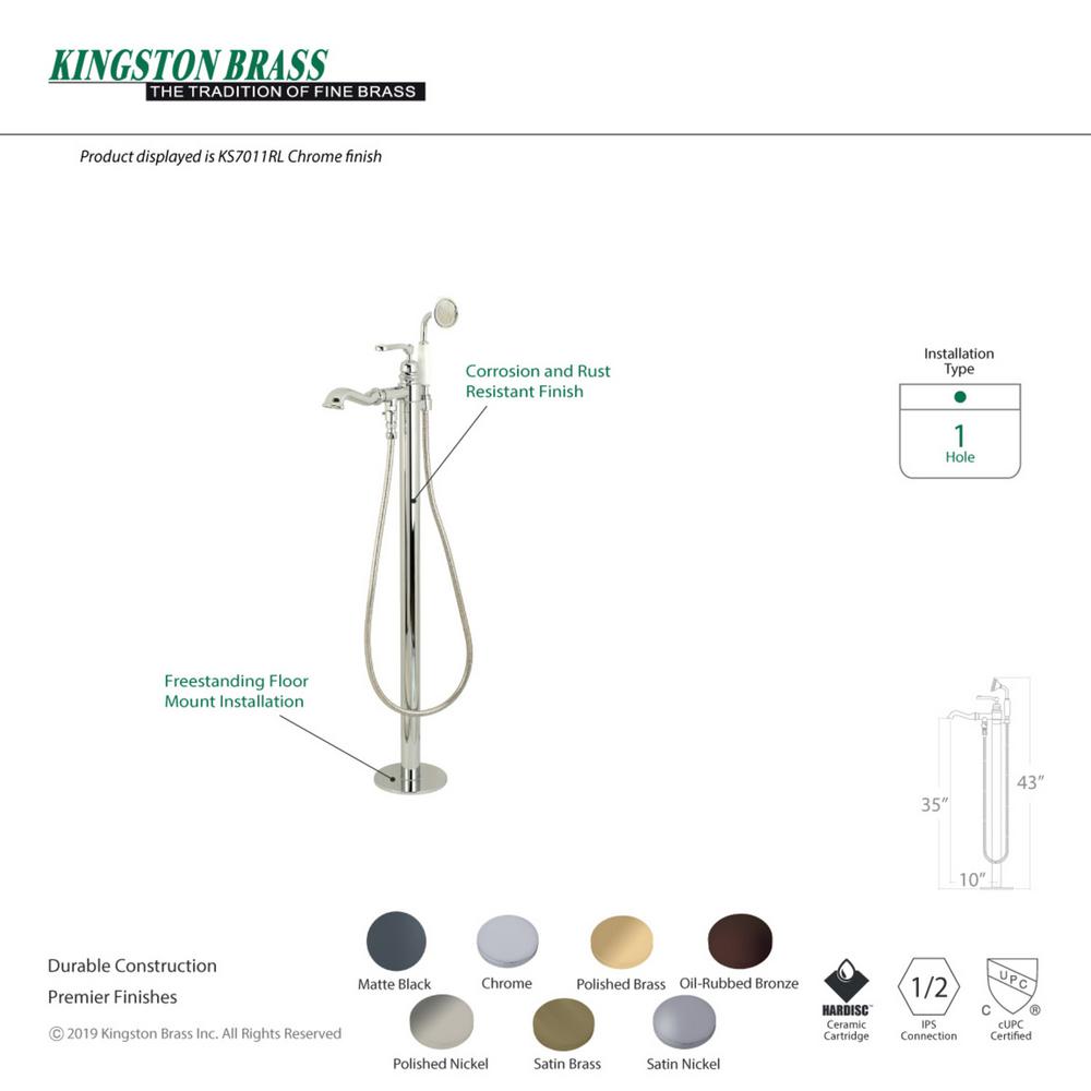 Kingston Brass Traditional Single Handle Floor Mount Roman Tub