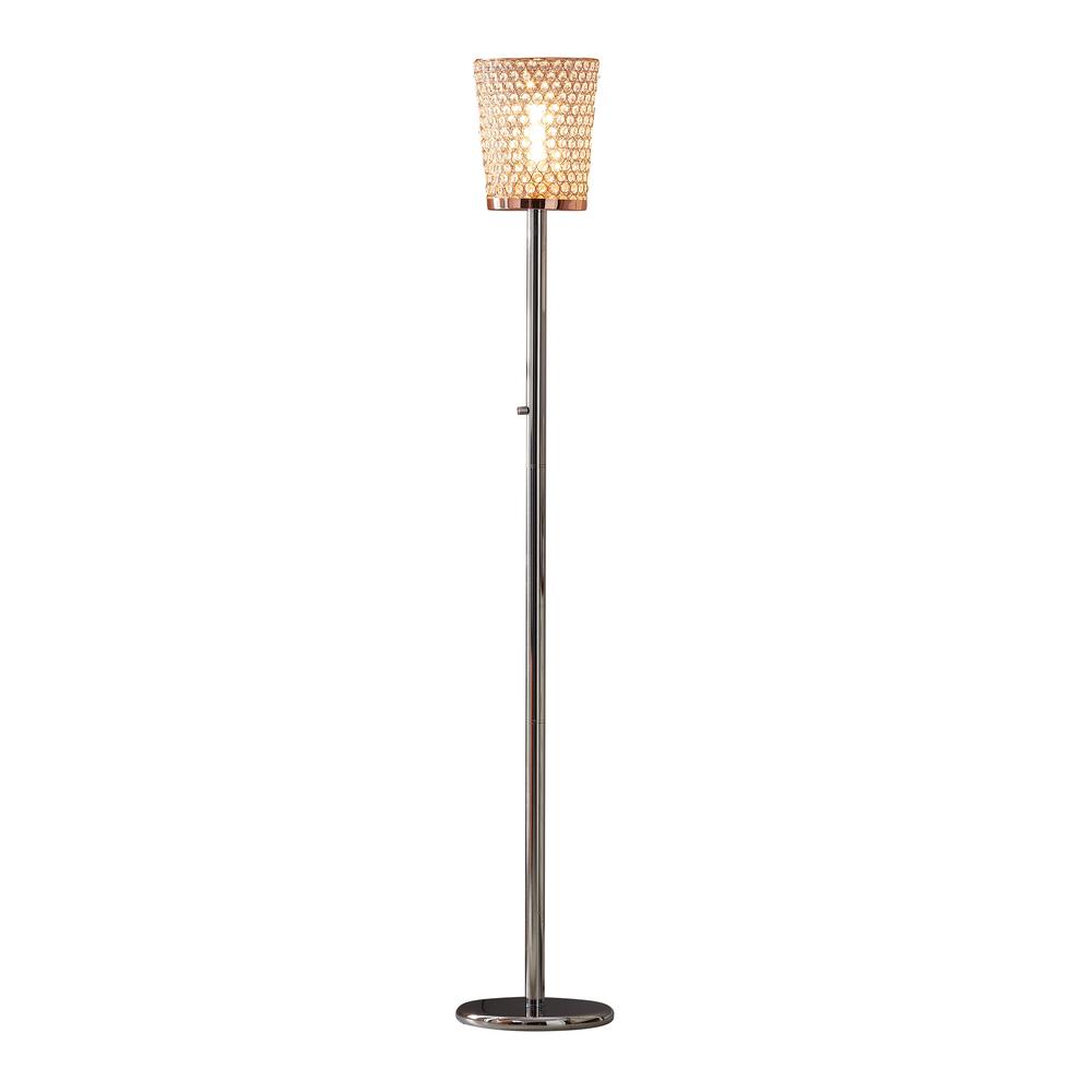 Artiva Fifth Avenue Crystal Led Torchiere Floor Lamp With Dimmer 71 Chrome Copper Led9415rc The Home Depot Led Torchiere Floor Lamp With Dimmer