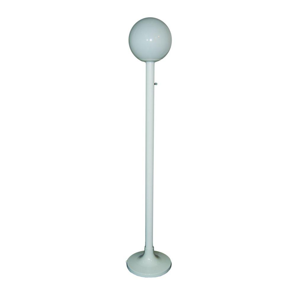 Polymer Products 70 in. Outdoor White Single Globe Luminaire Floor Lamp