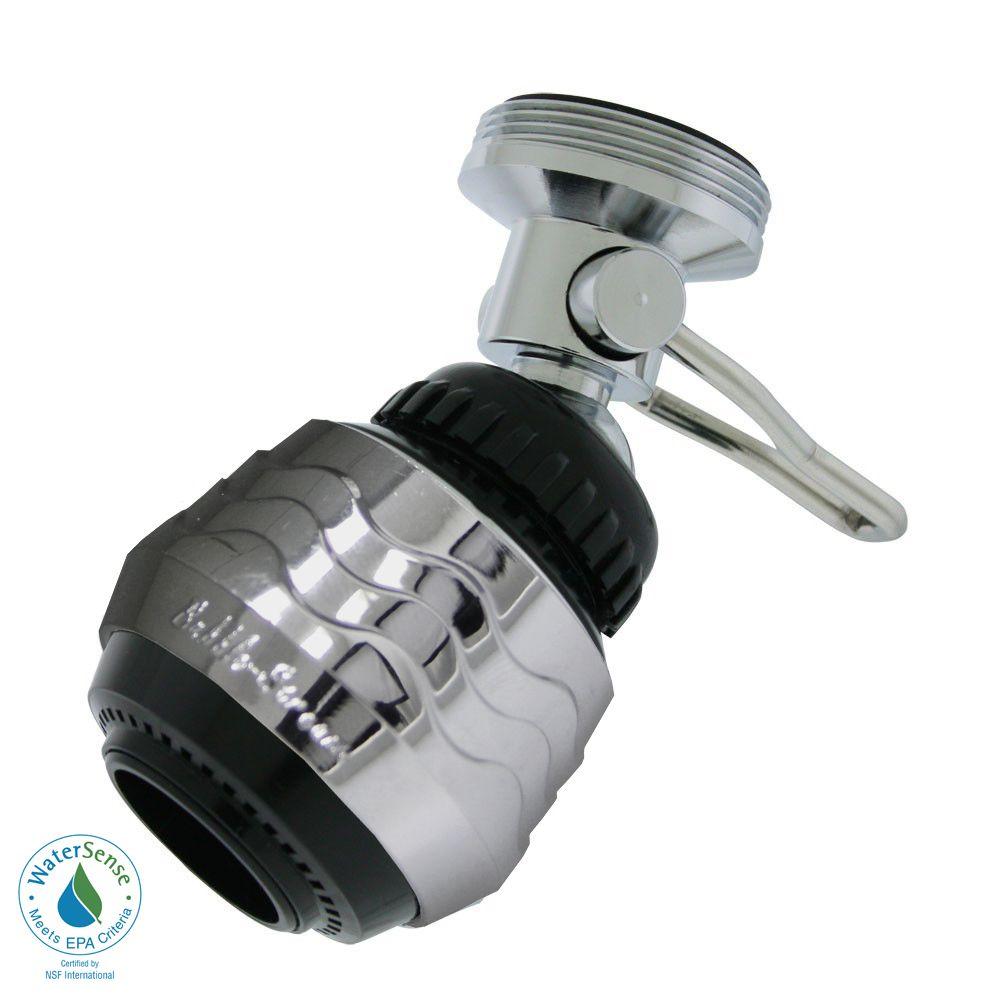 Bubble Stream 1 2 GPM Dual Thread On Off Swivel Spray Aerator 37 0275   Black And Chrome Bubble Stream Faucet Aerators 37 0275 98 64 1000 