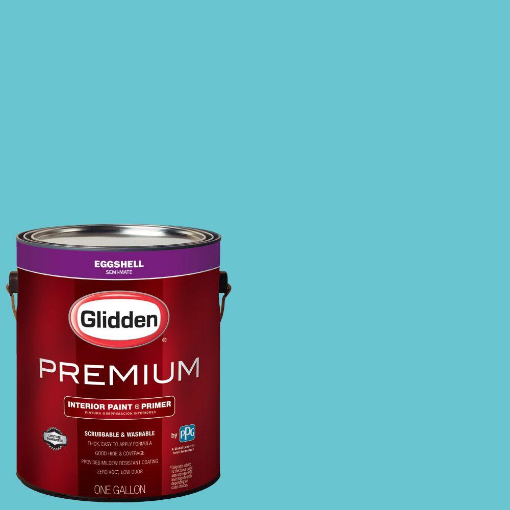Glidden Premium 1 Gal Hdgb28 Pacific Coast Blue Eggs Interior Paint With Primer