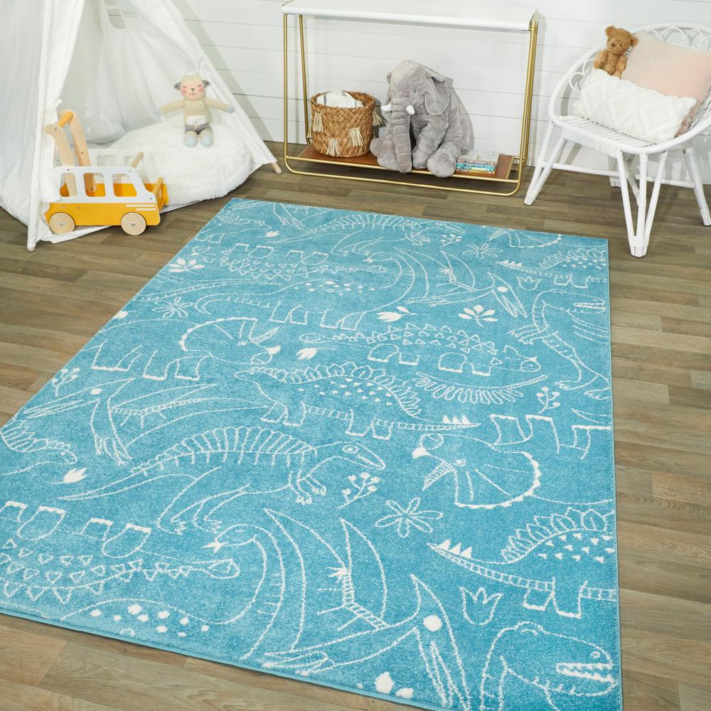teal nursery rug