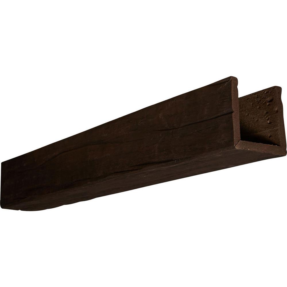 Ekena Millwork 10 in. x 4 in. x 10 ft. 3Sided (UBeam) Riverwood Espresso Finish Faux Wood Beam