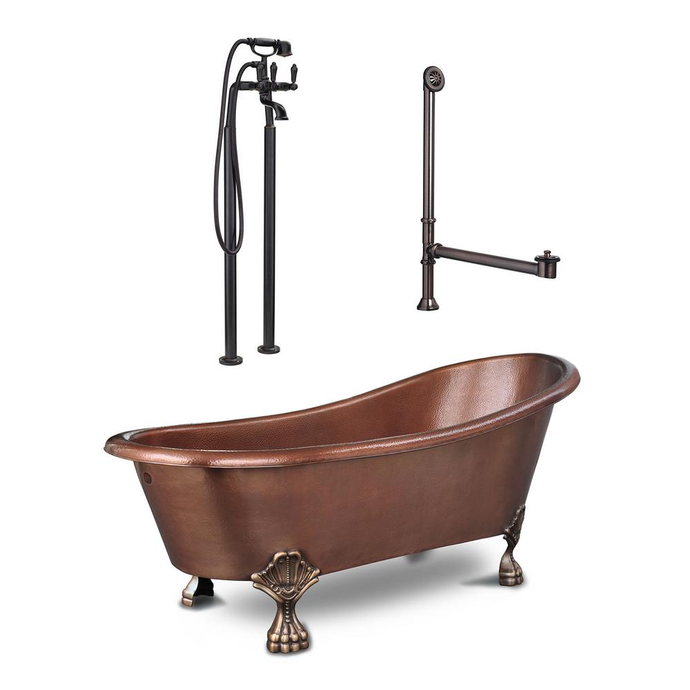 SINKOLOGY Heisenberg 5.5 ft. AllinOne Solid Copper Bathtub