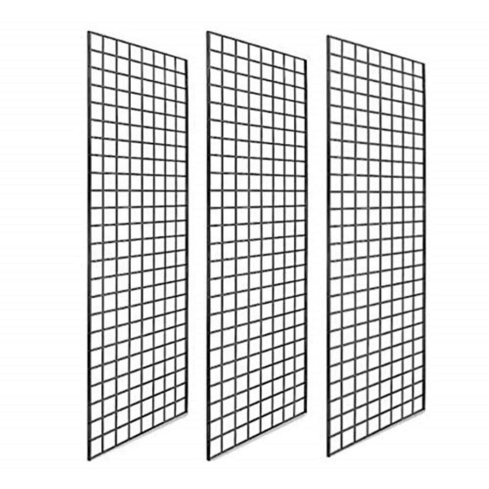 2/' x 6/' Chrome Pack of 3 Only Hangers Commercial Grid Panels