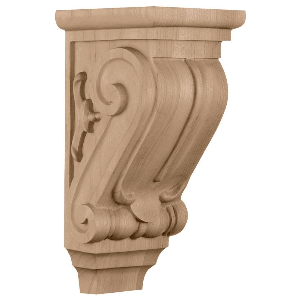 Ekena Millwork 5 in. x 5 in. x 10 in. Red Oak Small Classical Corbel ...