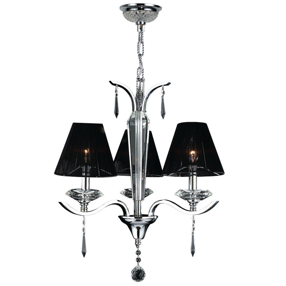 Worldwide Lighting Gatsby Collection 3Light Chrome Chandelier with