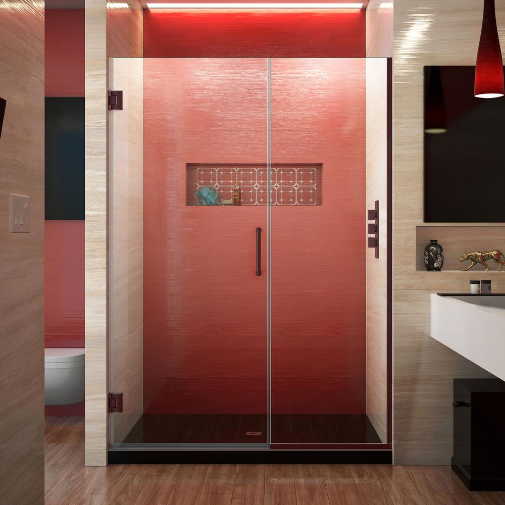 Dreamline Unidoor Plus 52 To 5 In X 72 Frameless Hinged Unidoor Plus 52 To 5 In X 72 Frameless Hinged Shower Door Oil Rubbed Bronze