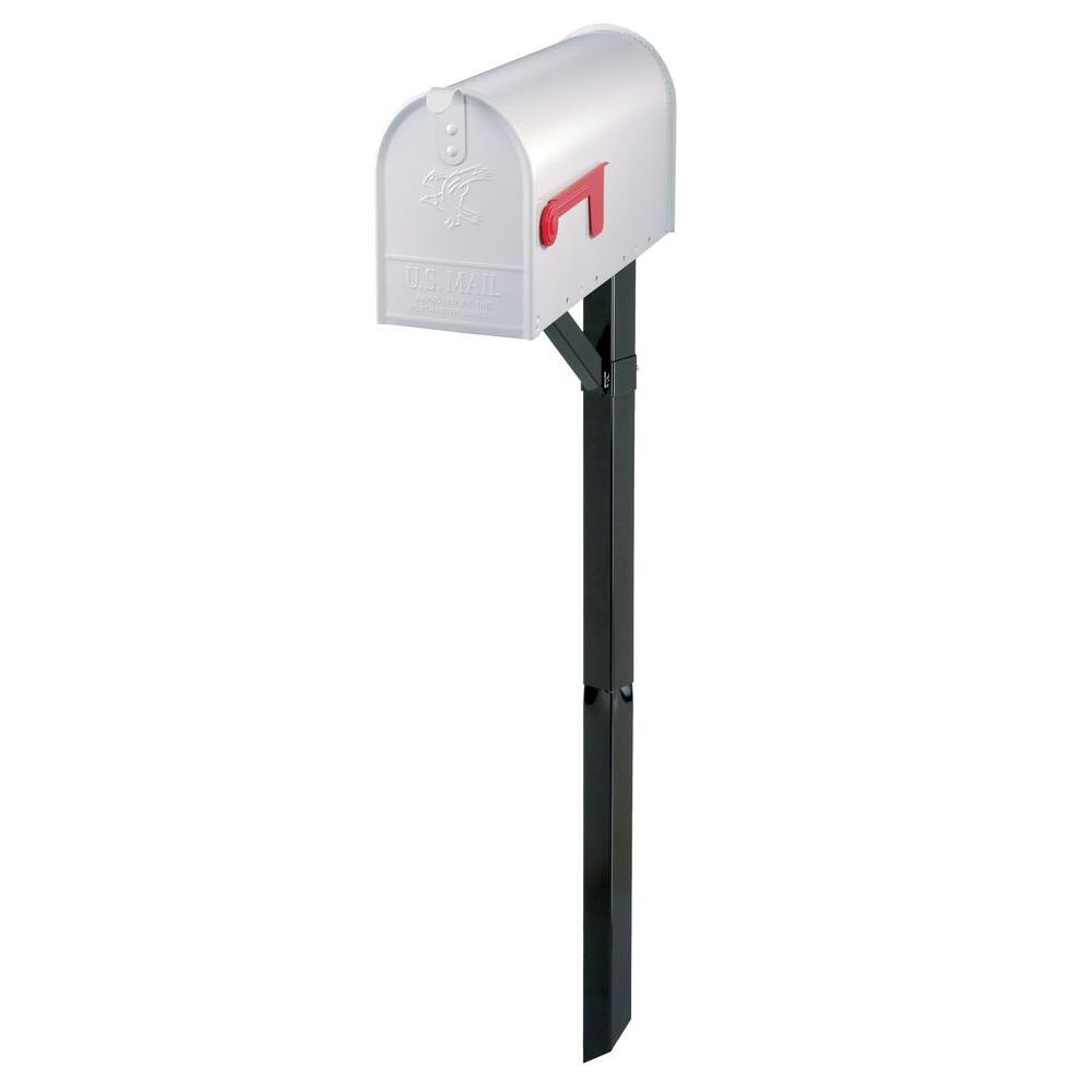 Gibraltar Mailboxes Edmond Elite White Steel Mailbox and Black Steel