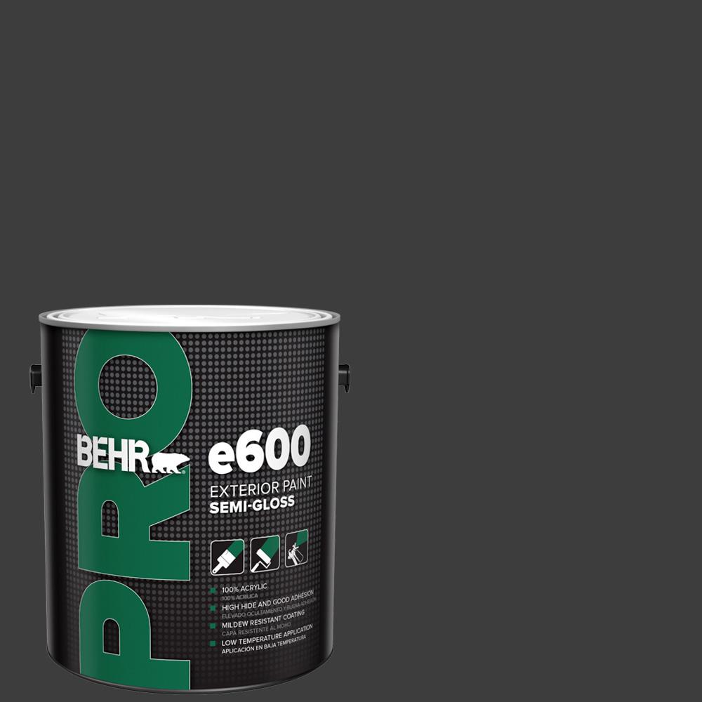 BEHR PRO 1 gal. Black SemiGloss Acrylic Exterior PaintPR67301 The