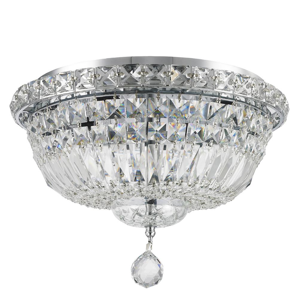 Worldwide Lighting Empire Collection 4 Light Chrome Ceiling With Clear Crystal W33009c14 The Home Depot Empire Collection 4 Light Chrome