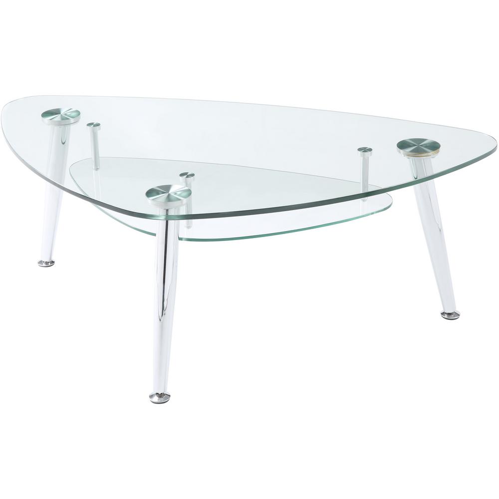 Walker Edison Furniture Company 32 in. White Marble Top Glass Shelf