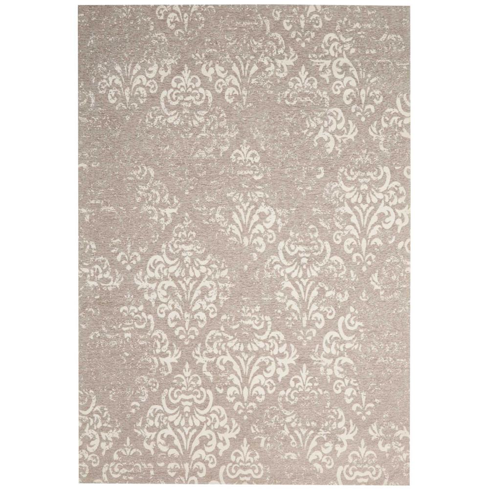 Nourison Damask Ivory Grey 5 Ft X 7 Area Rug 349743 The Home Nourison Damask Ivory Grey 5 Ft X 7 Area Rug