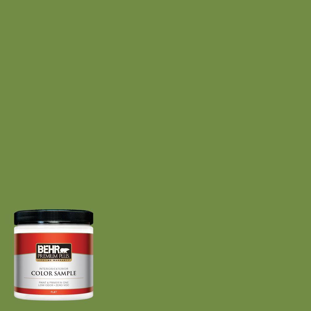 BEHR Premium Plus 8 oz. 420D6 Thyme Green Flat Interior/Exterior