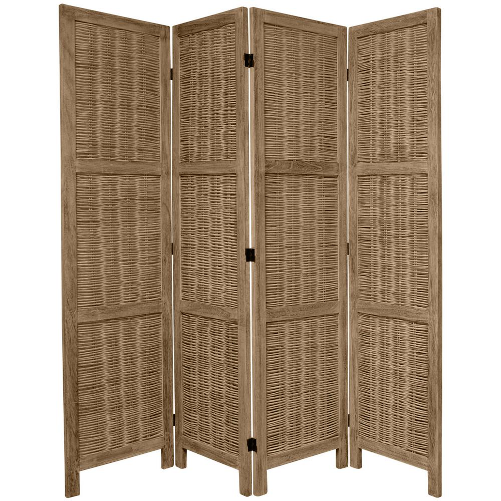 Oriental Furniture 6 Ft Burnt Grey Matchstick 4 Panel Room Divider Oriental Furniture 6 Ft Burnt Grey Matchstick 4 Panel Room Divider