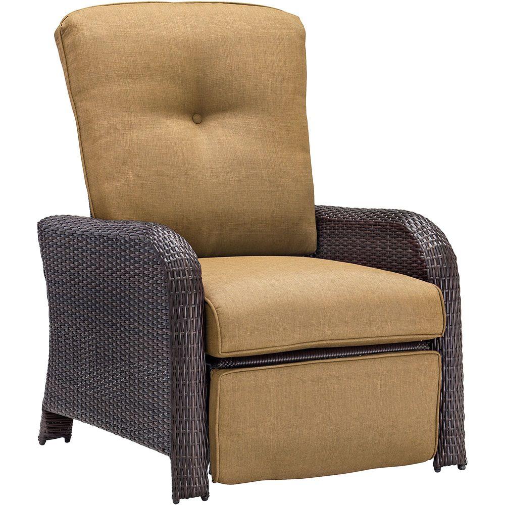 Hanover Strathmere All Weather Wicker Reclining Patio Lounge Chair Hanover Strathmere All Weather Wicker Reclining Patio Lounge Chair With Country Cork Cushion