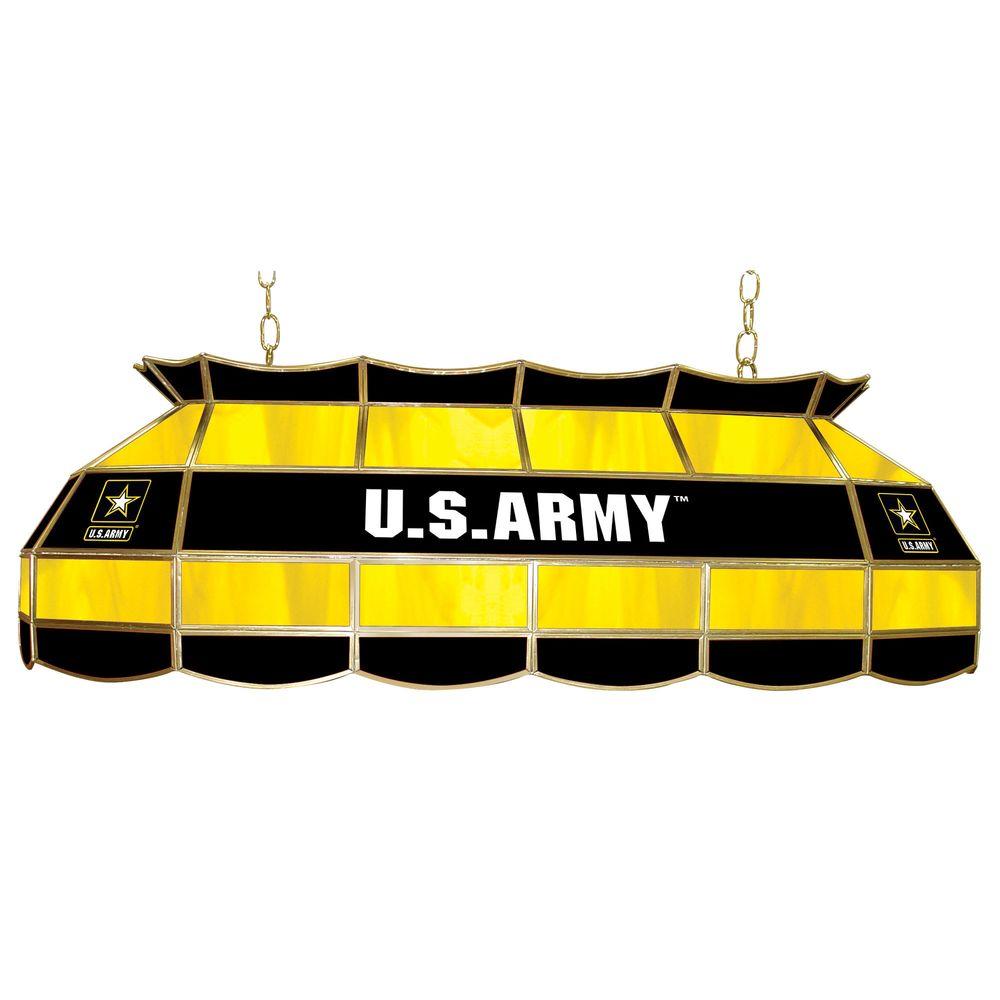 Trademark United States Army 3Light Stained Glass Hanging Tiffany Lamp