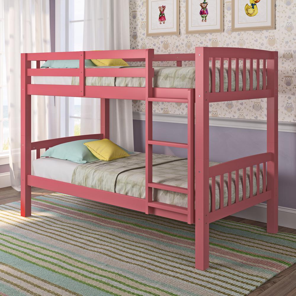 CorLiving Dakota Pink Twin/Single Bunk Bed-BDN-250-B - The Home Depot