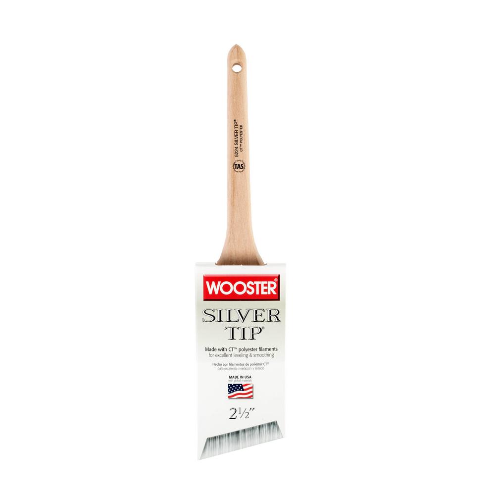 Wooster 21/2 in. Silver Tip Polyester Thin Angle Sash Brush0052240024