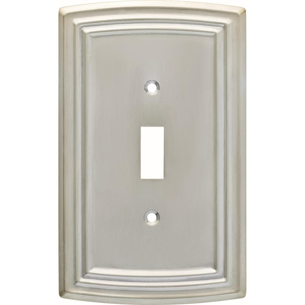 Hampton Bay Emery Decorative Single Light Switch Cover Satin Nickel Hampton Bay Emery Decorative Single Light Switch Cover Satin Nickel