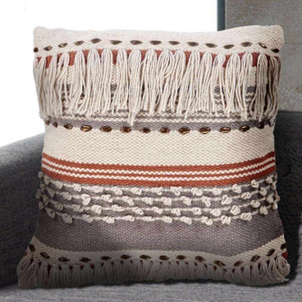 LUXURY TASSEL FRINGE 1 YARD//36 INCES DEEP RED//CREAM//NATURAL,ART N00577,FREE P/&P