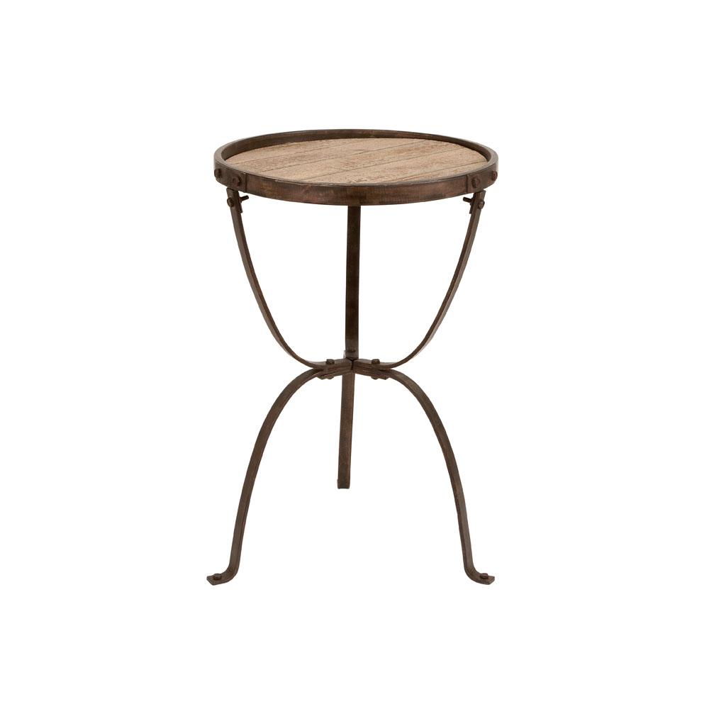 Litton Lane Suar Brown Marbled Wood Side Table37831 The Home Depot