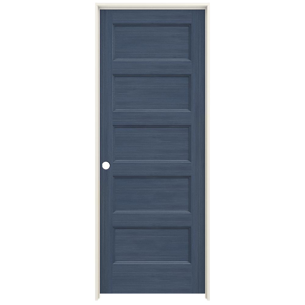 JELD-WEN 30 In. X 80 In. Conmore Denim Stain Smooth Solid Core Molded ...