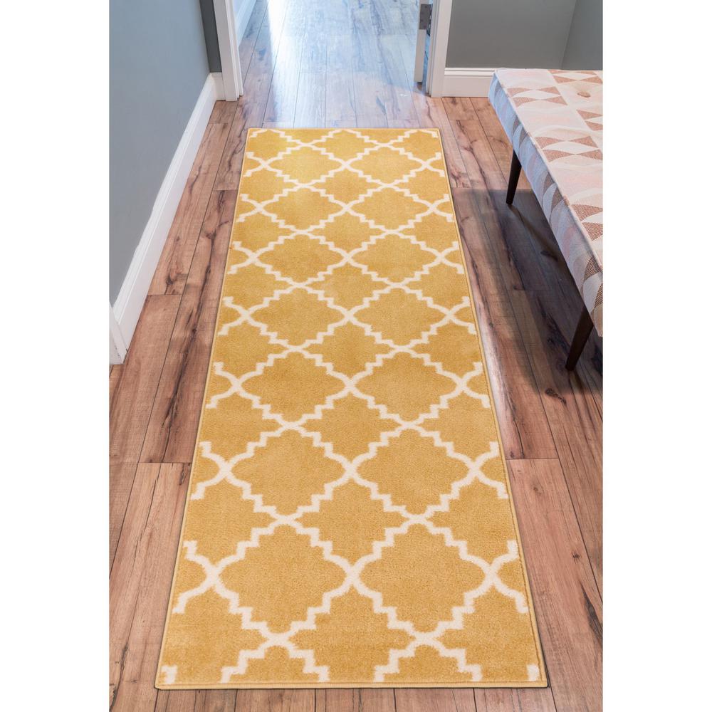 Well Woven Sydney Lulu's Lattice Moroccan Trellis Gold 3 ft. x 10 ft