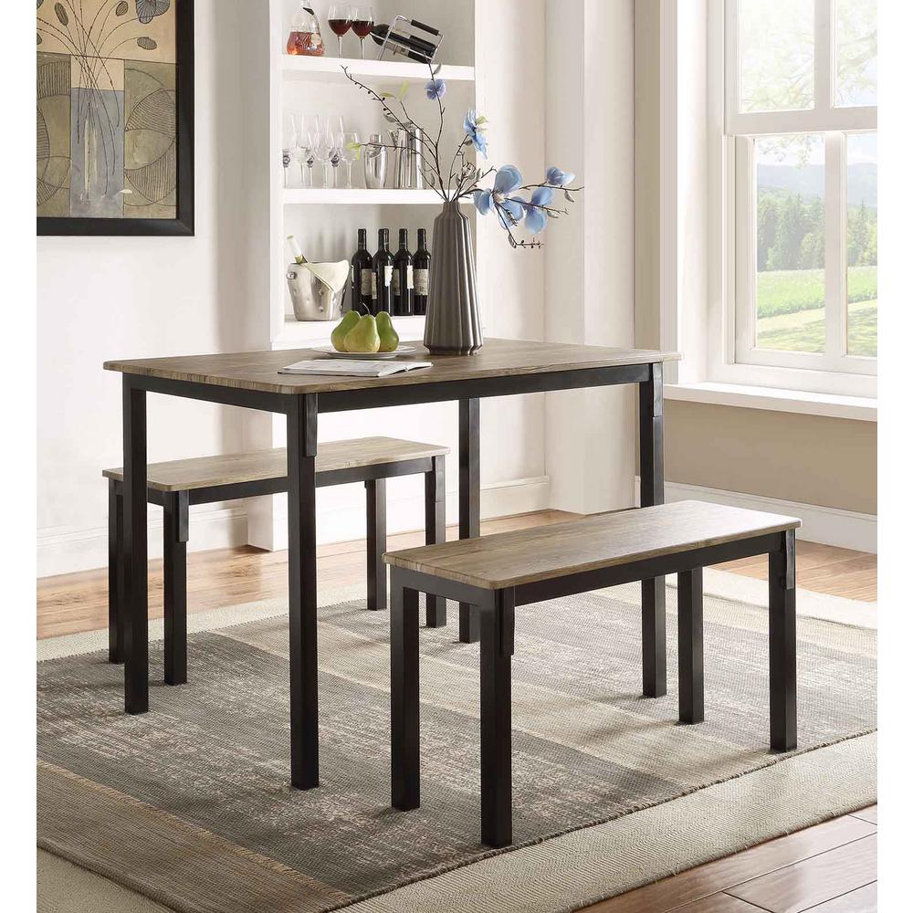 4D Concepts Boltzero 3 Piece Walnut And Black Dining Set 159356