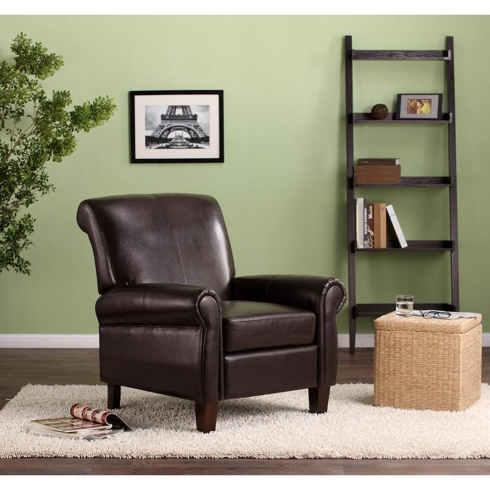 Dorel Living Faux Leather Brown Club Chair Fa3129 The Home Depot Dorel Living Faux Leather Brown Club Chair