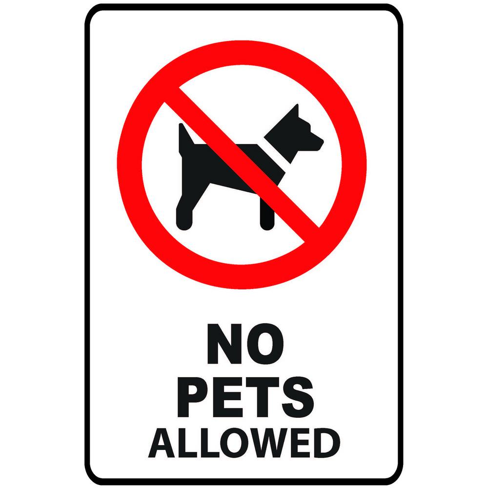 12 in. x 8 in. Plastic No Pets Dogs Allowed Sign-PSE-0109 - The Home Depot