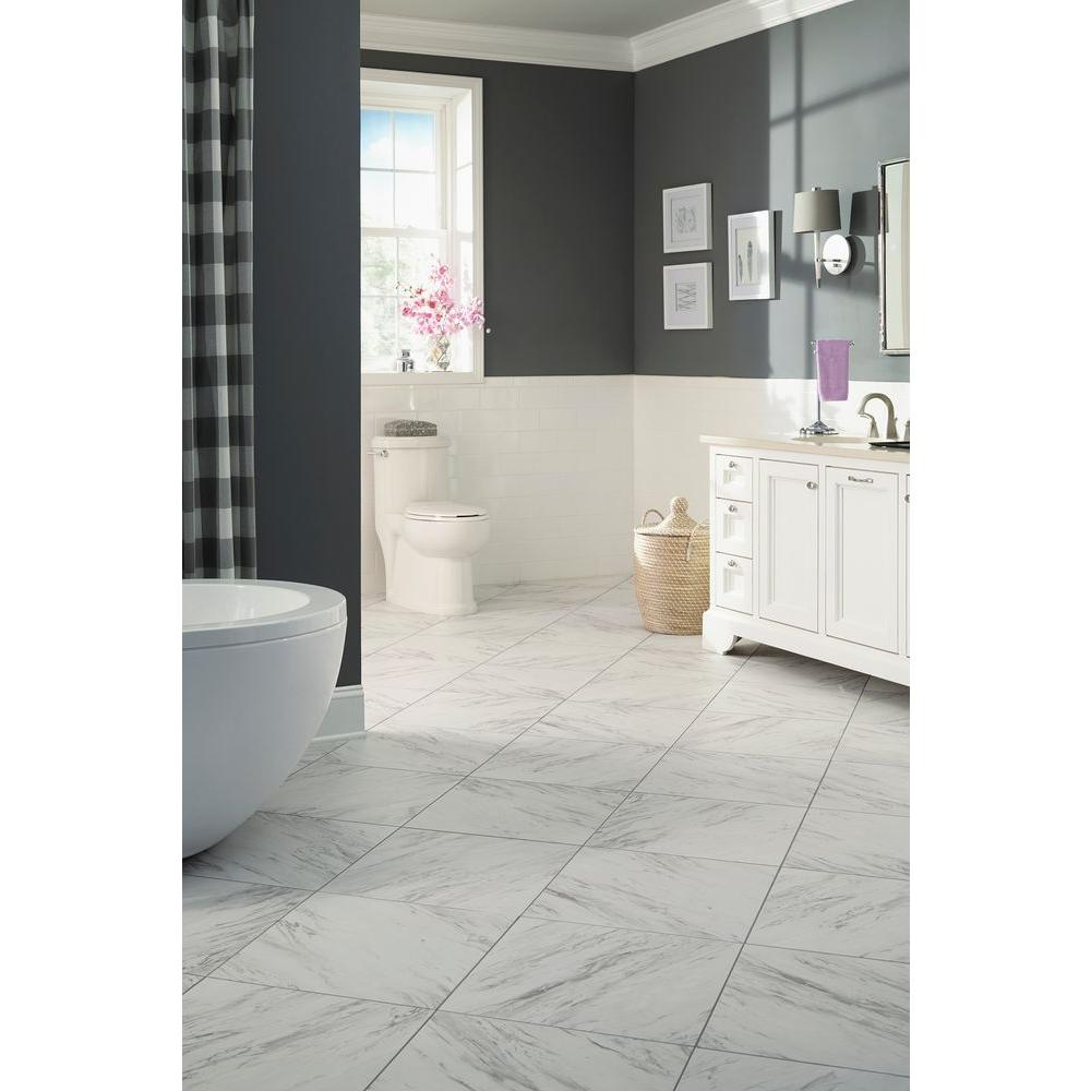 Trafficmaster Carrara Marble 18 In X L And Stick Vinyl Trafficmaster Carrara Marble 18 In X