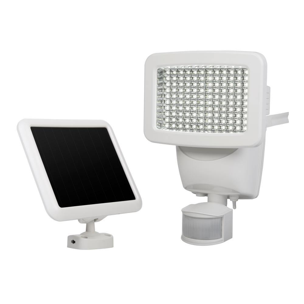 Solar Area Lights Commercial Lighting The Home Depot Solar 180 Degree White Motion Activated Outdoor 120 Integrated Led Area Light