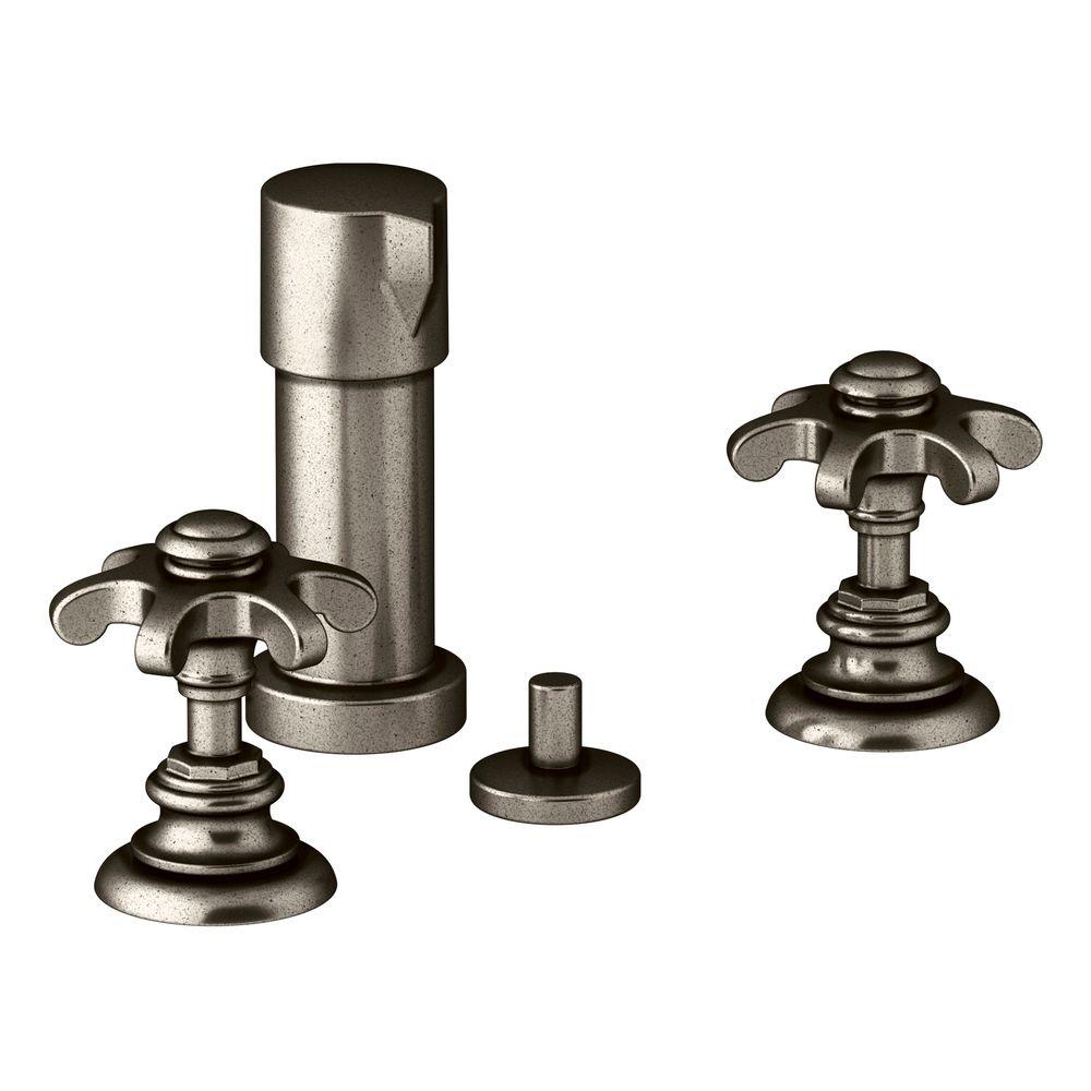 KOHLER Artifacts Prong 2Handle Bidet Faucet in Vintage NickelK72765