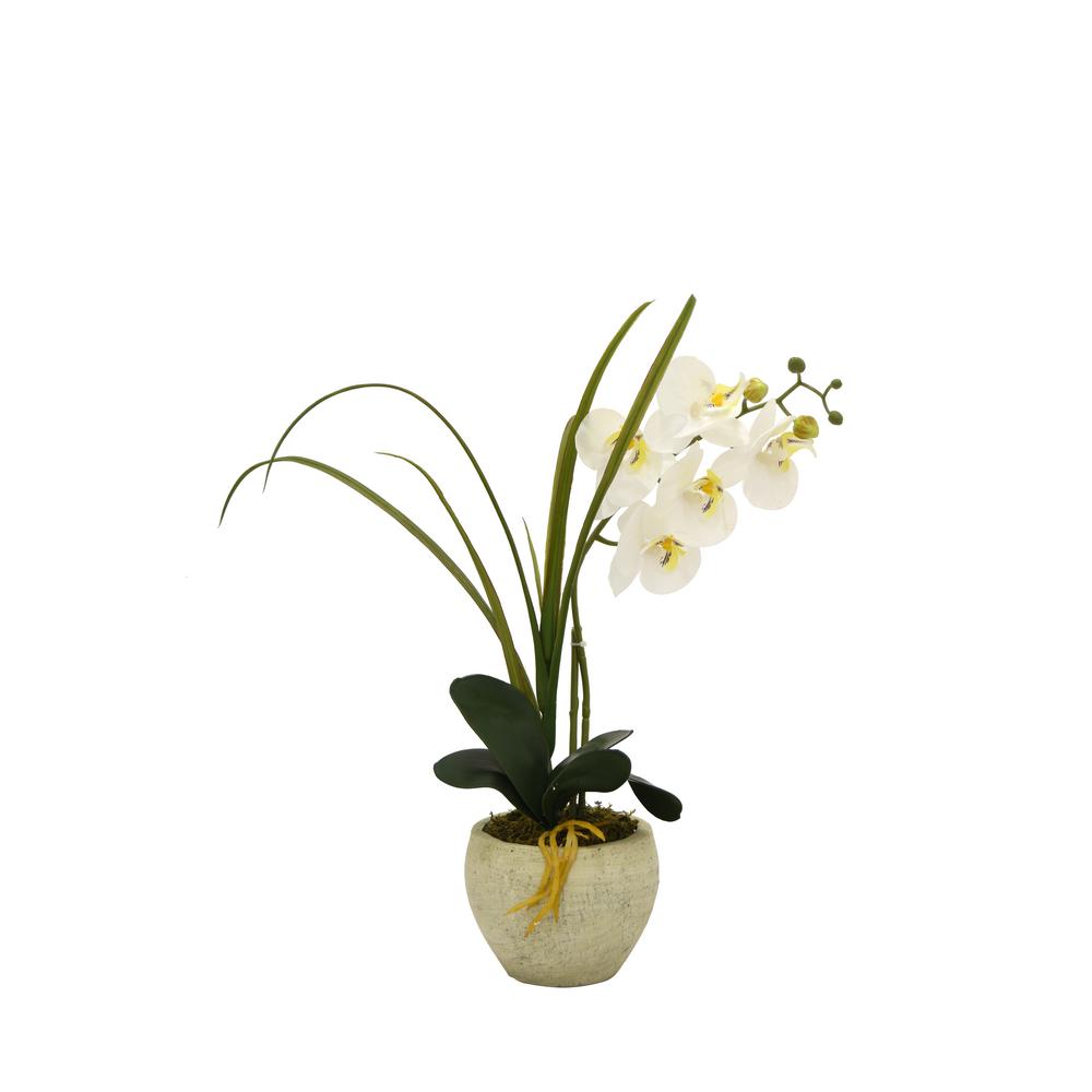 Three Hands Faux Orchid Flower Pot 82590 The Home Depot Three Hands Faux Orchid Flower Pot