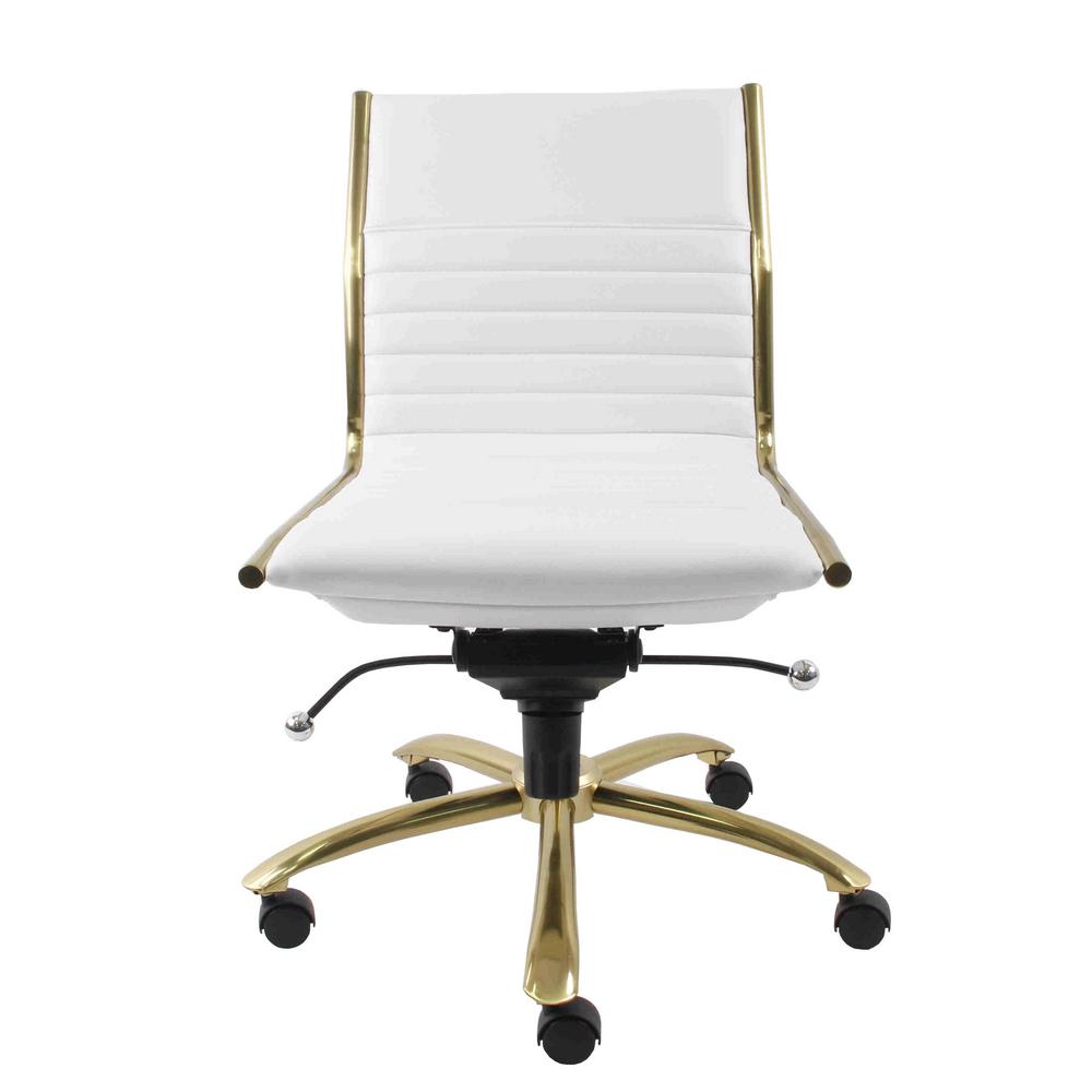 Eurostyle Dirk White Armless Low Back Office Chair 10676wht The