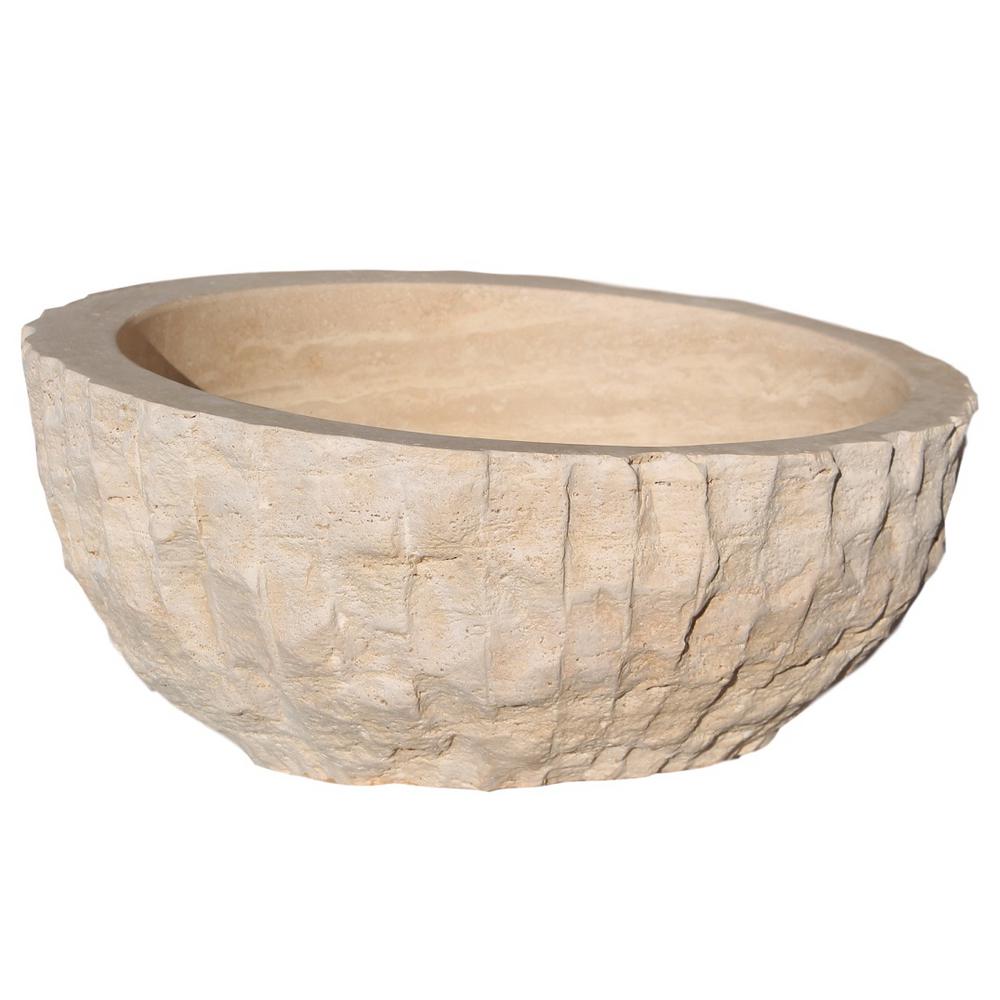 Cylindrical Natural Stone Vessel Sink in GreyTM007A The Home Depot