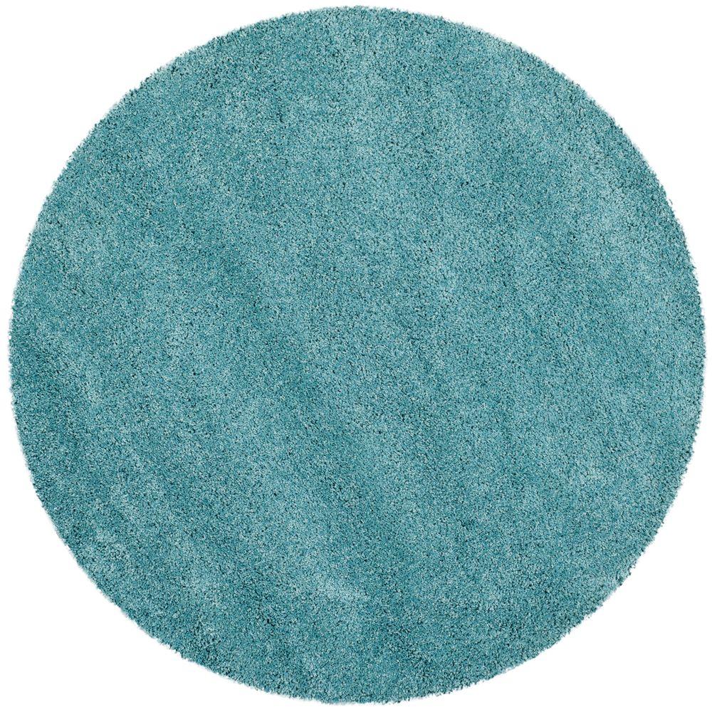 Safavieh Milan Shag Aqua Blue 7 ft. x 7 ft. Round Area RugSG1806060