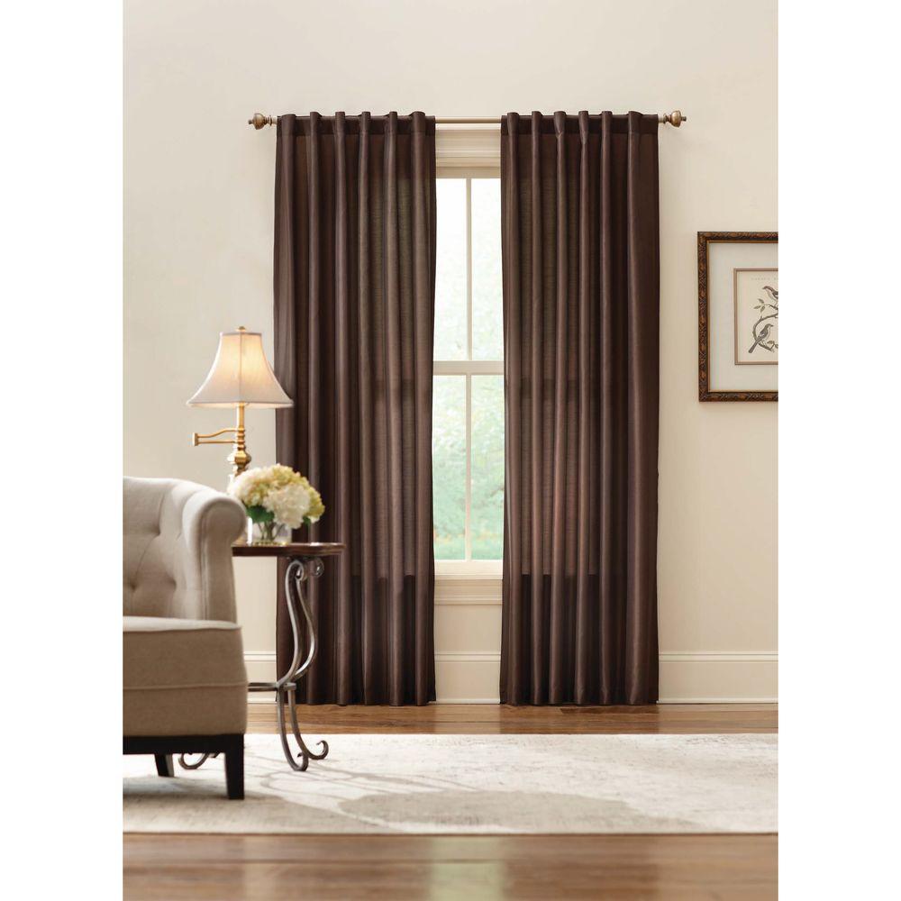 Brown Sheer Curtains Curtains Drapes The Home Depot