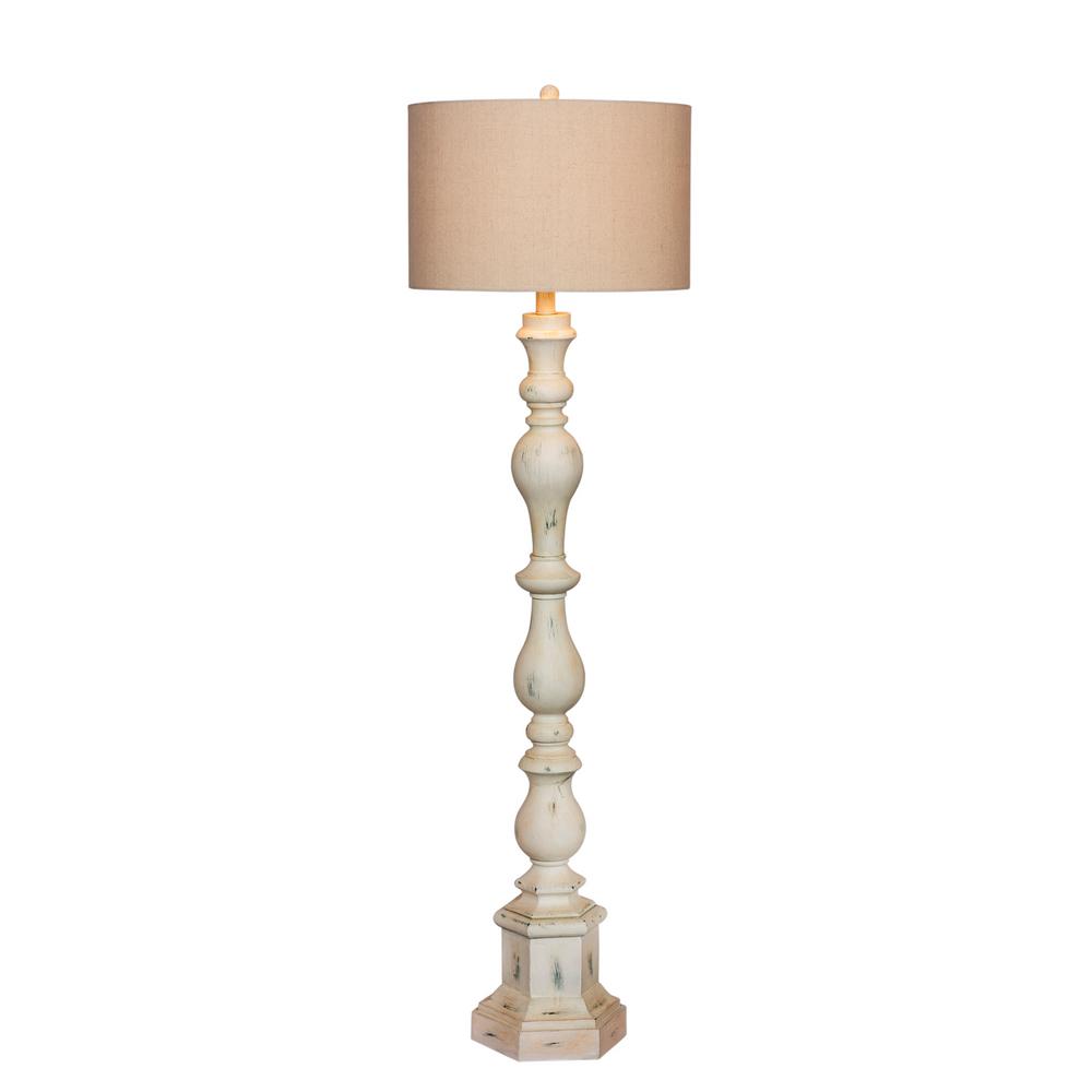 Fangio Lighting 63 In Totemic Candlestick Antique White Resin Floor Totemic Candlestick Antique White Resin Floor Lamp