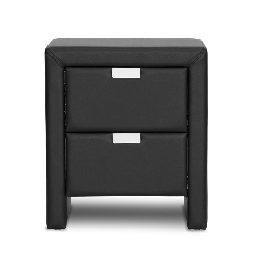 Baxton Studio Frey Contemporary Black Faux Leather Upholstered