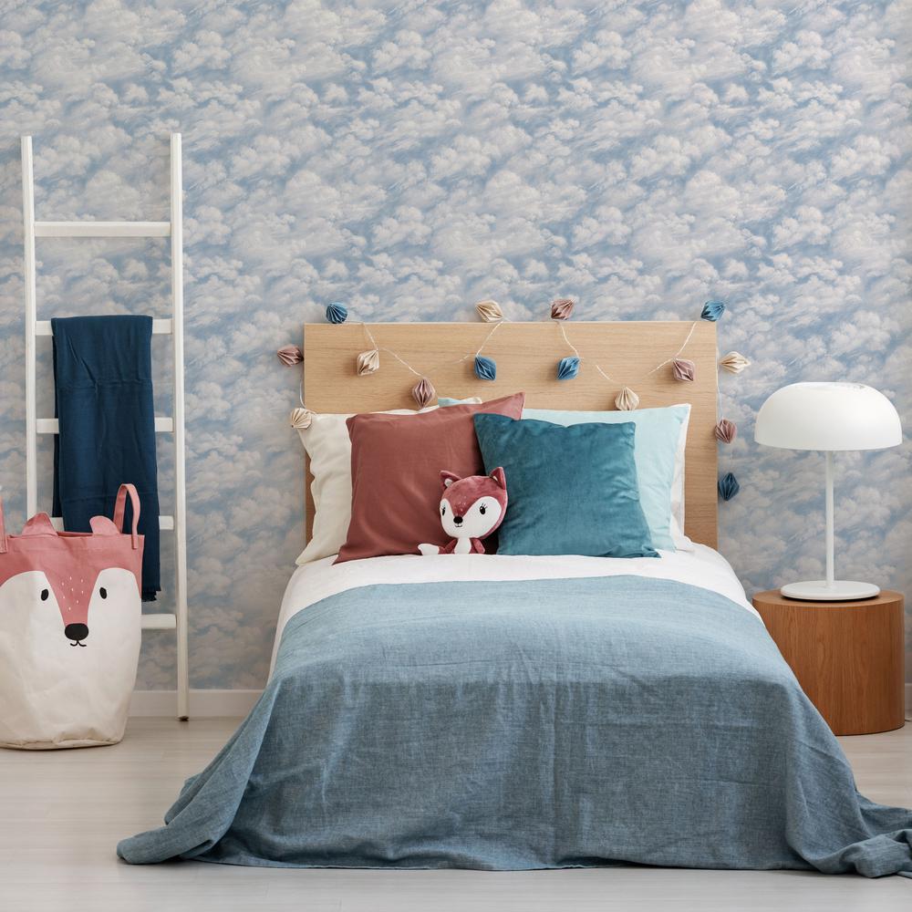 Tempaper Clouds Sky Blue L And Stick Wallpaper 28 Sq Ft Tempaper Clouds Sky Blue L And Stick