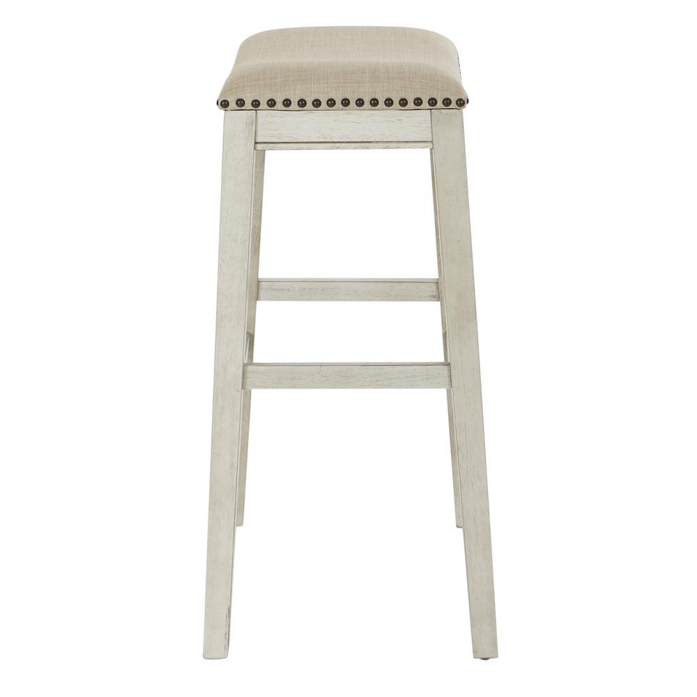 Osp Home Furnishings Saddle Stool 30 In Beige Fabric And Antique Osp Home Furnishings Saddle Stool 30 In Beige Fabric And Antique White Base 2 Pack Met4330aw Bg The Depot