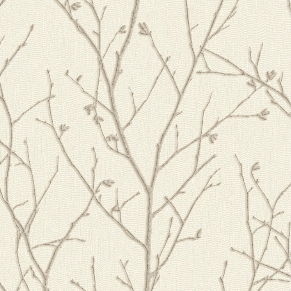 Graham & Brown Evita Water Silk Sprig Ivory Wallpaper ...