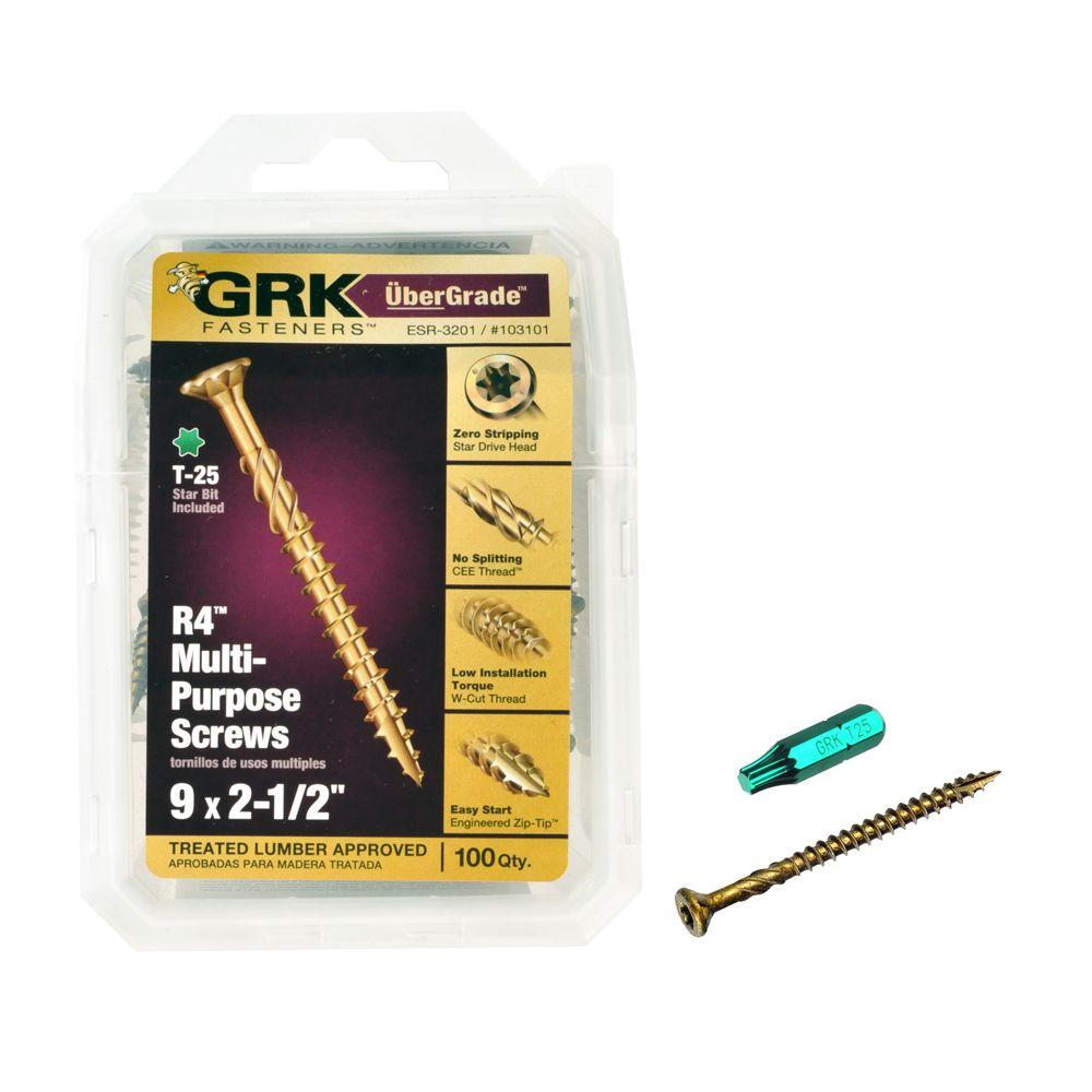 GRK Fasteners 9 x 21/2 in. Star Drive Bugle Head R4 MultiPurpose