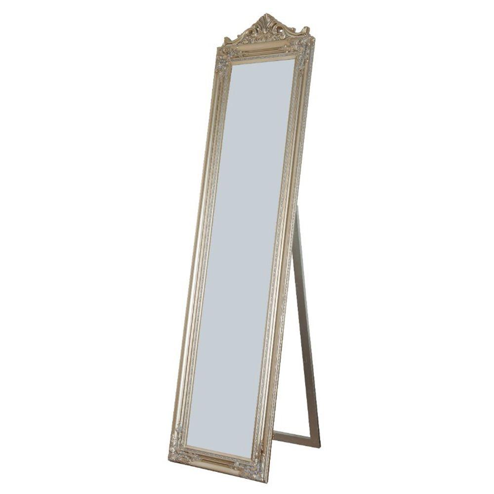 Benjara White Benzara BM168256 Wooden Standing Mirror
